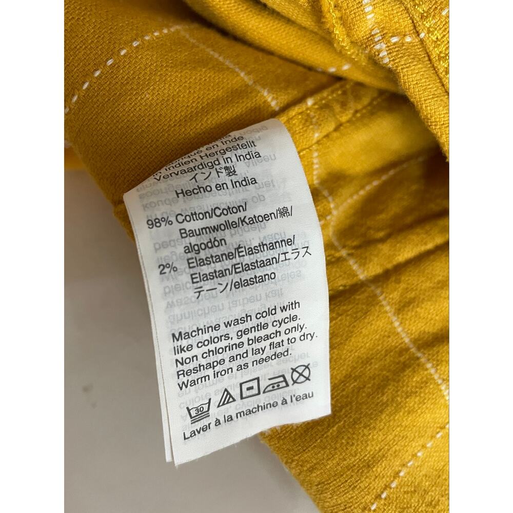 Madewell Emmett Wide Leg Crop Pants Windowpane Golden Yellow Fall Womens 29 - Picture 15 of 16